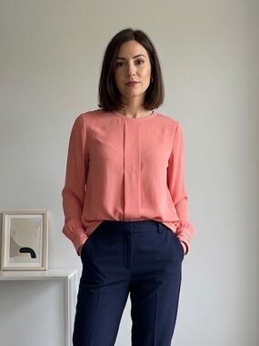 Scotch & Soda Maison Scotch Pleat-Front Blouse | Size Medium